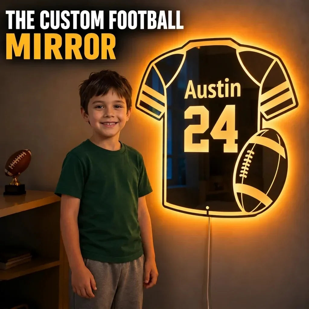 Personalized Football Jersey LED Mirror