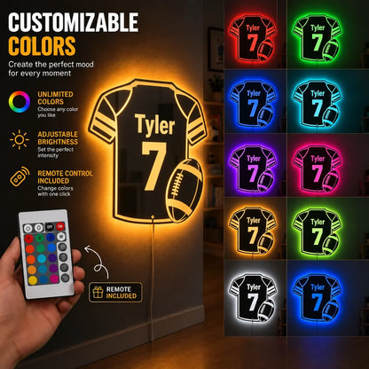 Personalized Football Jersey LED Mirror