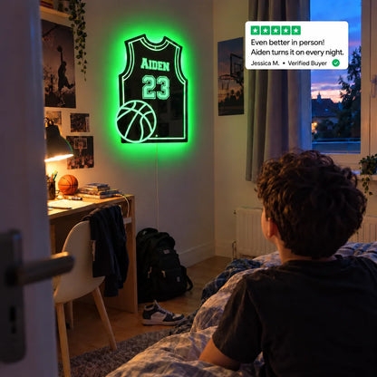 Personalized Basketball Jersey LED Mirror