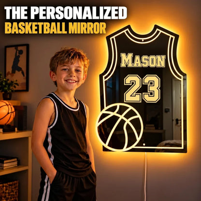 Personalized Basketball Jersey LED Mirror